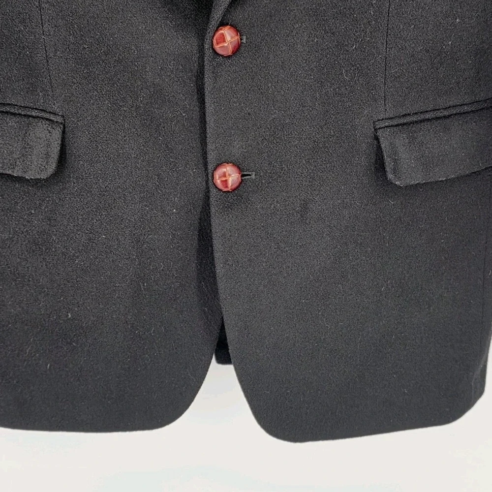 Camel Hair Blazer Men 44R Black 100% Sport Coat Tailors Row Deansgate Vintag 90s